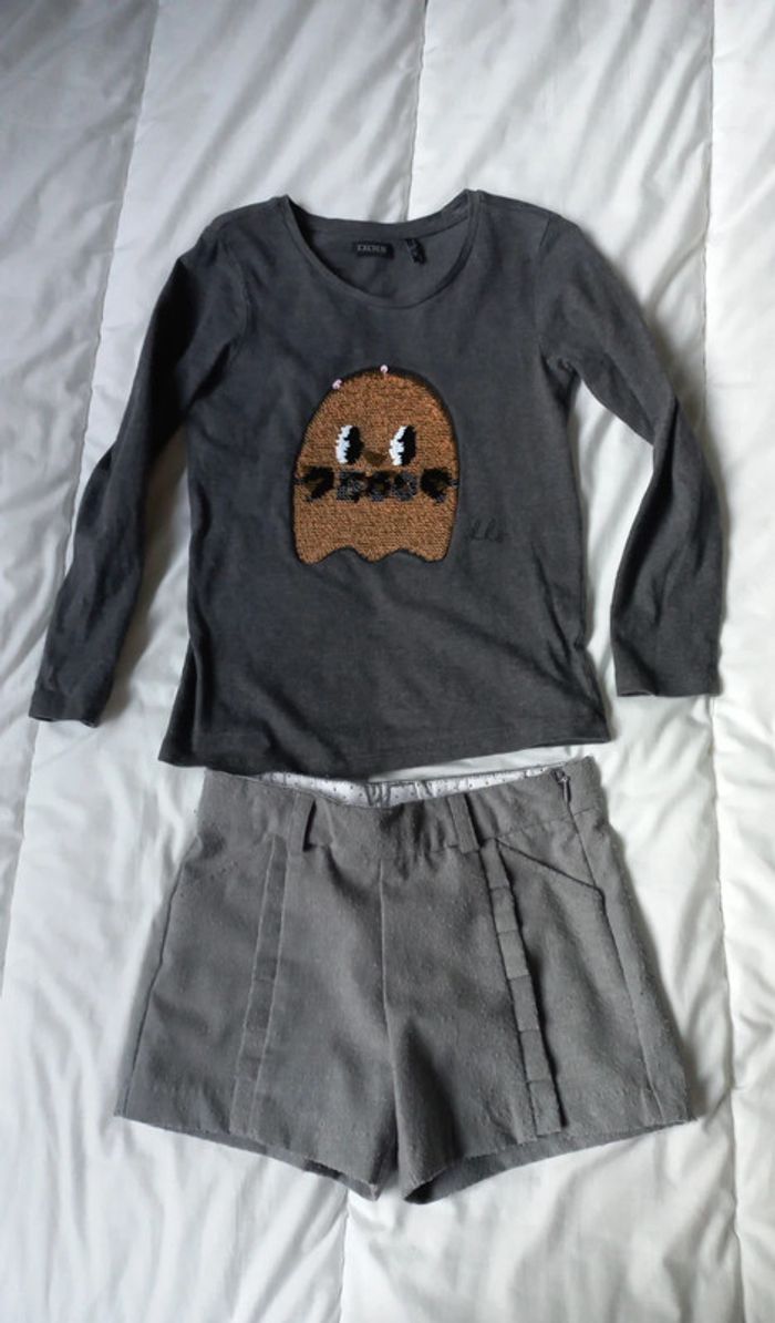 Ensemble T-shirt fantôme mignon et short