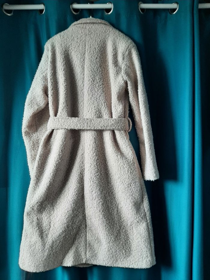 Manteau long beige bouclette - photo numéro 2