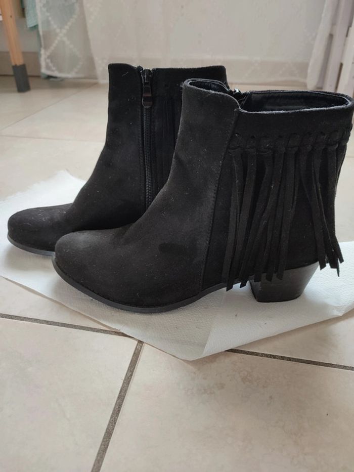 Bottines daim à franges - photo numéro 3