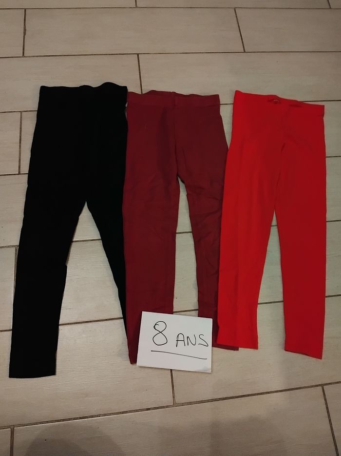 Lot de 3 leggings taille 8 ans marque Kiabi bon état