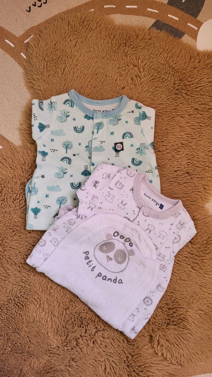 Lot 2 Pyjamas sucre d'orge 1 mois