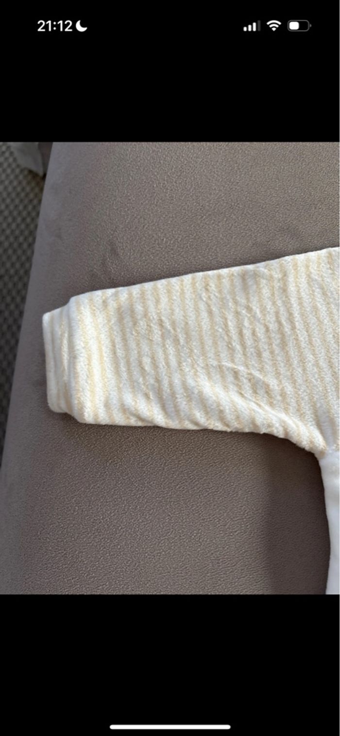 Pyjama Grenouillère Blanc et Beige - Taille 0 naissance - photo numéro 5