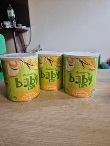 Lot 3 boites de céréales bébé Vanille