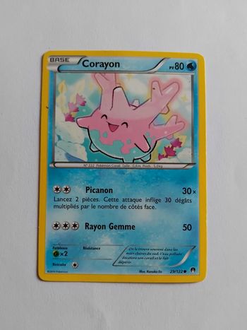 🃏 Carte Pokemon 2016 PV80 - Corayon - n°222 Pokemon Corail