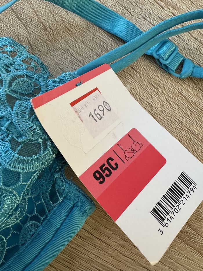 Ensemble lingerie soutien gorge et boxer turquoise Tissaia neuf - photo numéro 7