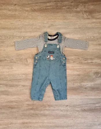 Salopette jean avec body 6 mois