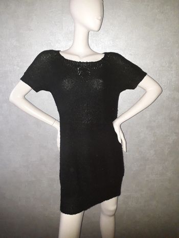 robe pull maille noire et pailleté taille 38/40