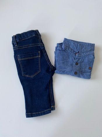 🌸 Ensemble jeans et chemise bébé 3 mois 🌸