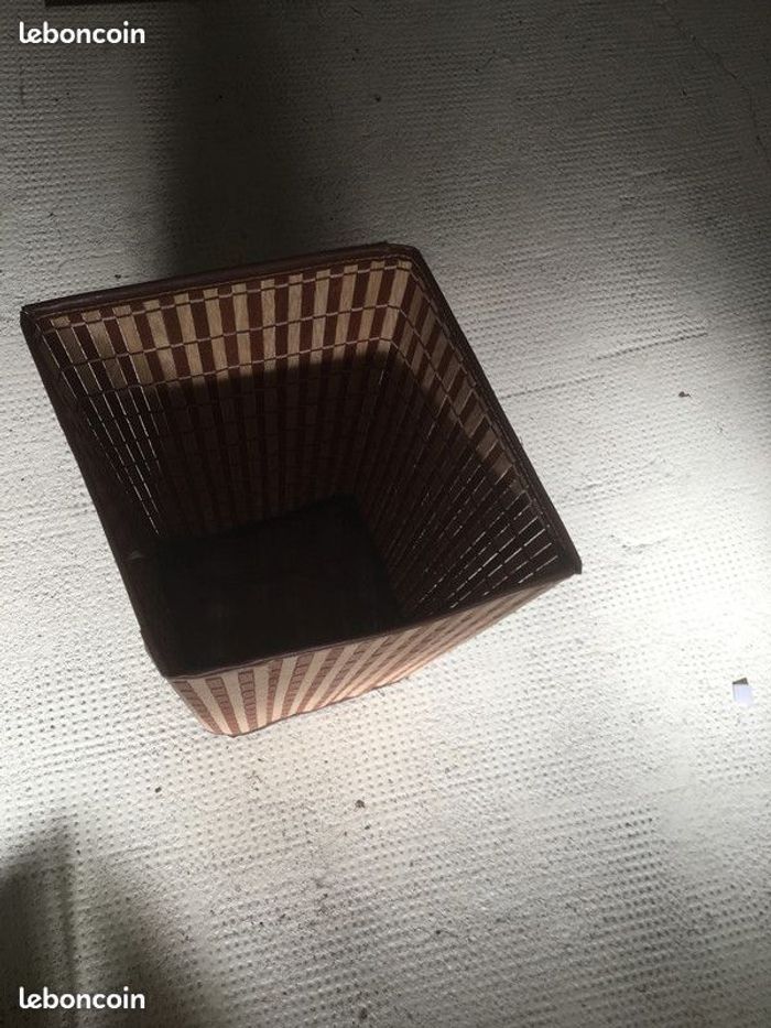 Panière carrée rotin tressé - vintage - photo numéro 3