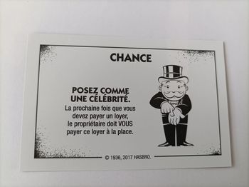 Carte chance posez comme une célébrité pièce détachée Monopoly édition tricheurs Hasbro gaming #A28