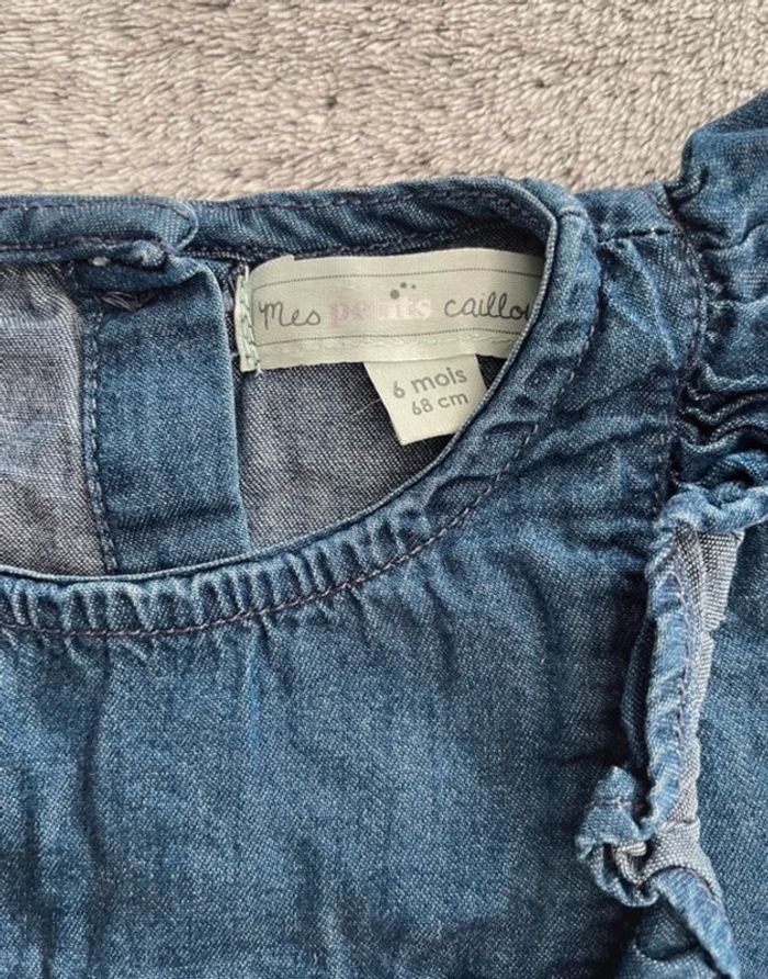 Blouse en jean fille, 6 mois - photo numéro 3