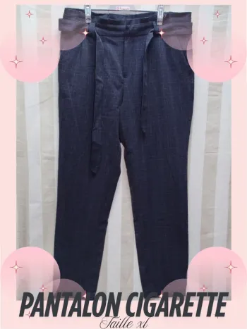 Pantalon à carreaux coupe cigarette - Taille XL