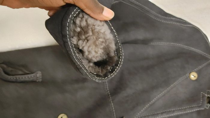 Beau manteau Vintage en peau de mouton retourné shearling monotone sheepskin fourrure lainée - photo numéro 16