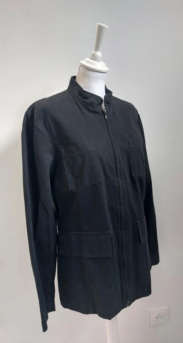 Veste en coton noir surchemise femme taille 46 - photo numéro 2