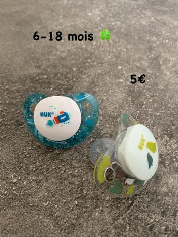Tétines 🍀 6-18 mois 🍀 Nuk
