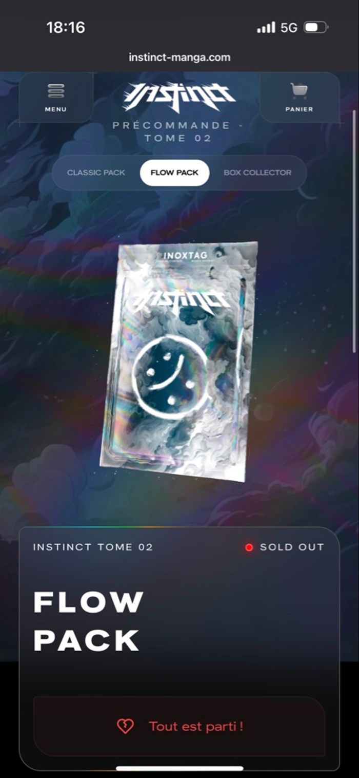 Instinct Tome 2 Flow Pack édition limitée (Inoxtag)