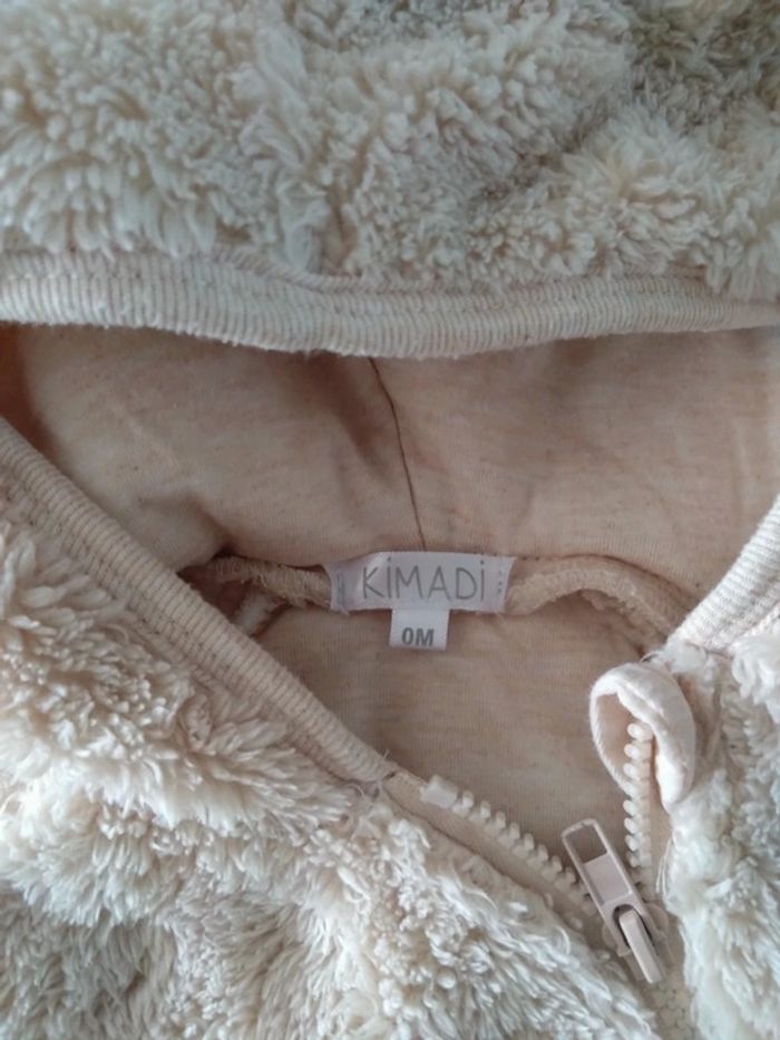 Gilet hiver capuche ourson kimadi bébé fille ou garçon neuf t 0 mois - photo numéro 2