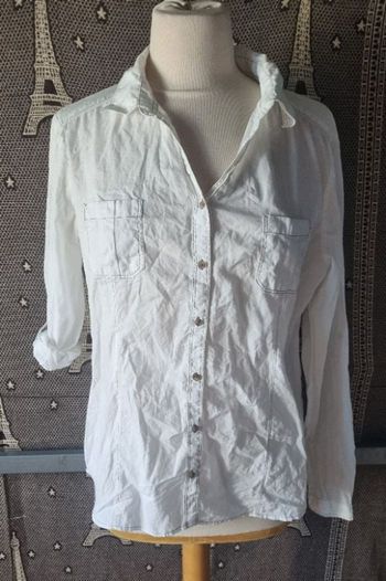Chemise blanche légère taille 42 manches retroussable