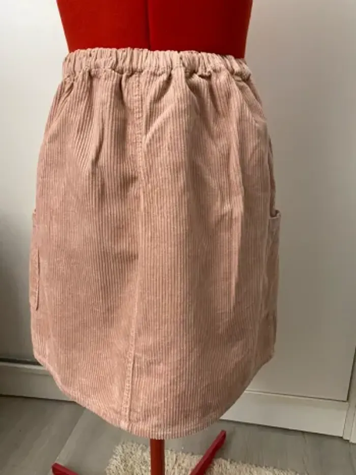 Jupe velours côtelé rose Denim co - photo numéro 5