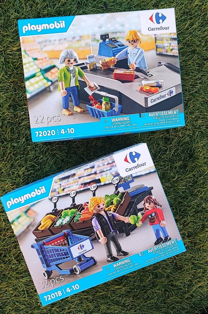 Lot de 2 coffrets Playmobil édition limitée Carrefour neufs sous emballage jamais ouverts.