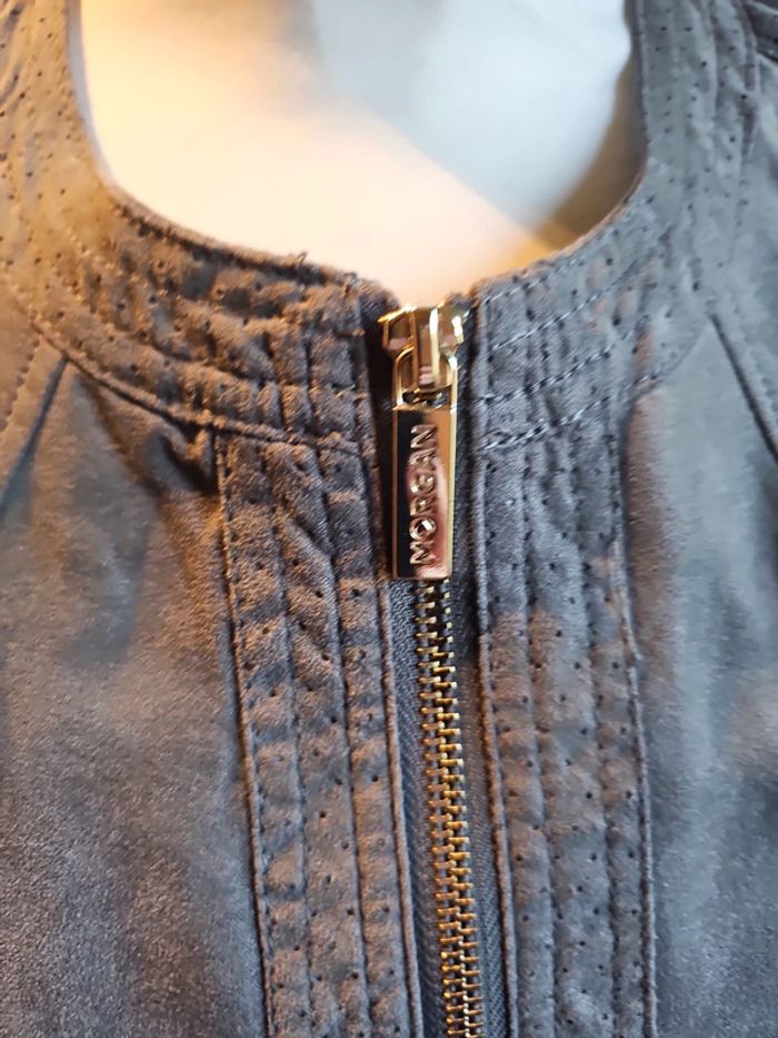 Blouson style daim gris morgan - photo numéro 3