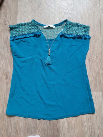 T-shirt blouse bleu turquoise