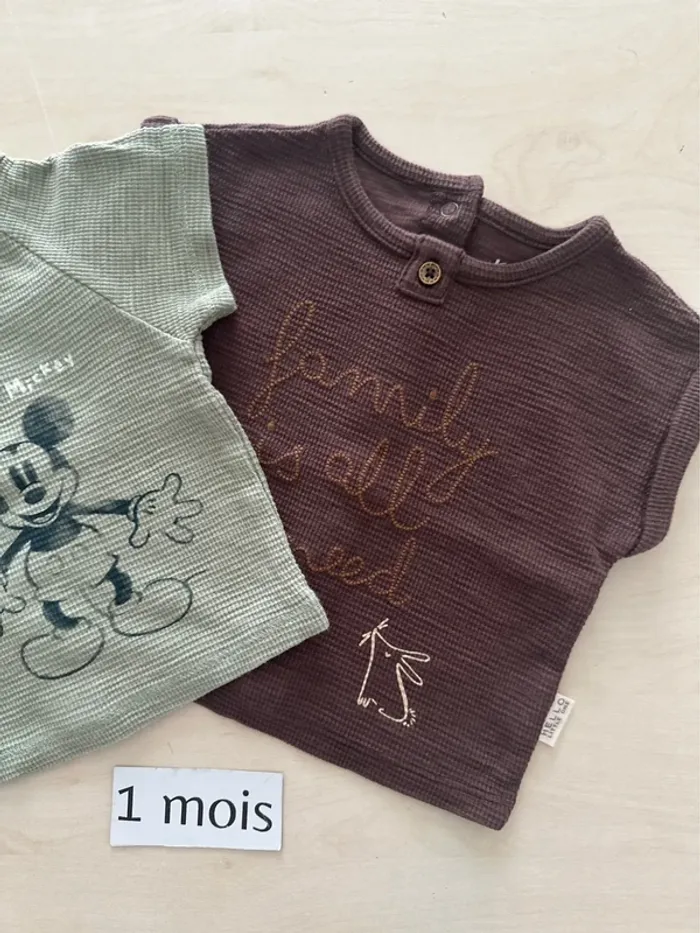 Lot de 2 hauts MC kiabi 1 mois 52/55 cm - photo numéro 3