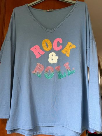 T-shirt manches longues bleu rock & roll