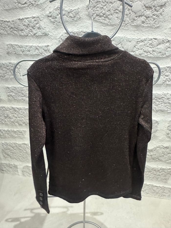 Tee shirt fille col roulé manches longues pailleté orchestra 8 ans - photo numéro 2