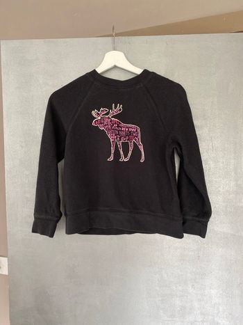 Sweat-shirt bleu marine avec motif logo Abercrombie rose taille 9 - 10 ans