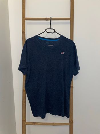 T-shirt Hollister bleu marine homme