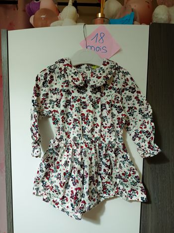 Robe fleurie col claudine 18 mois 
