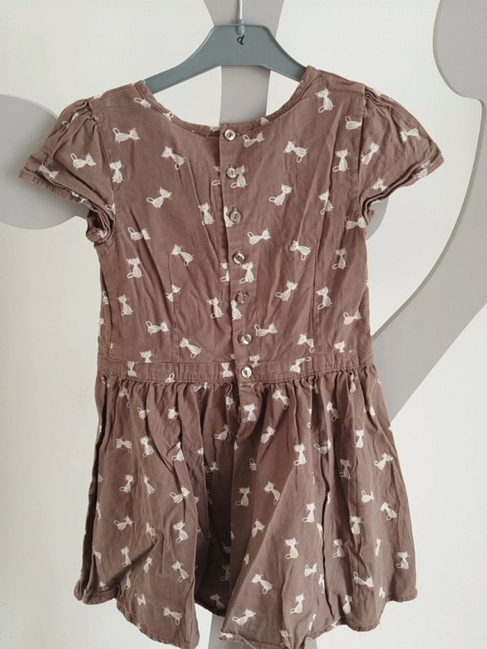 Robe manches courtes marron thème chats Sergent Major taille 5 ans - photo numéro 2