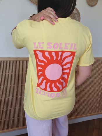 T-shirt oversize Le soleil jaune/rose Taille unique