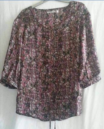 Blouse vintage imprimée fleurie T 36