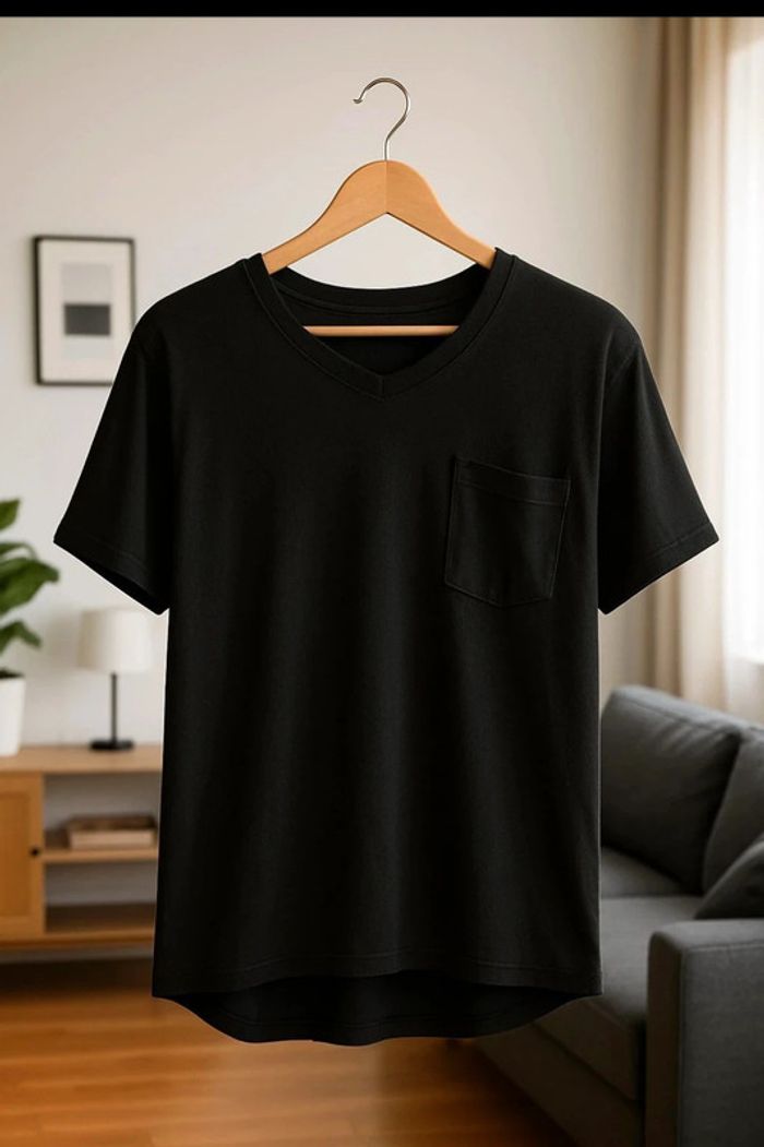 T-shirt noir basique Shein – Taille XXXL – Coupe décontractée et col V