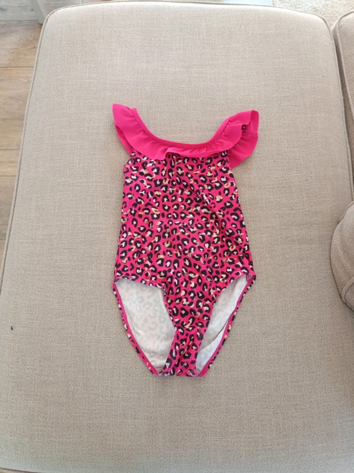 Maillot de bain une pièce léopard rose 6 ans