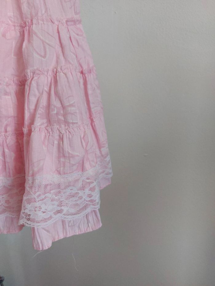 Jupe taille élastique rose coton et dentelle 6 ans - photo numéro 2