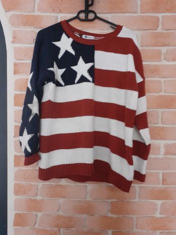 Pull style drapeau américain- Taille XL