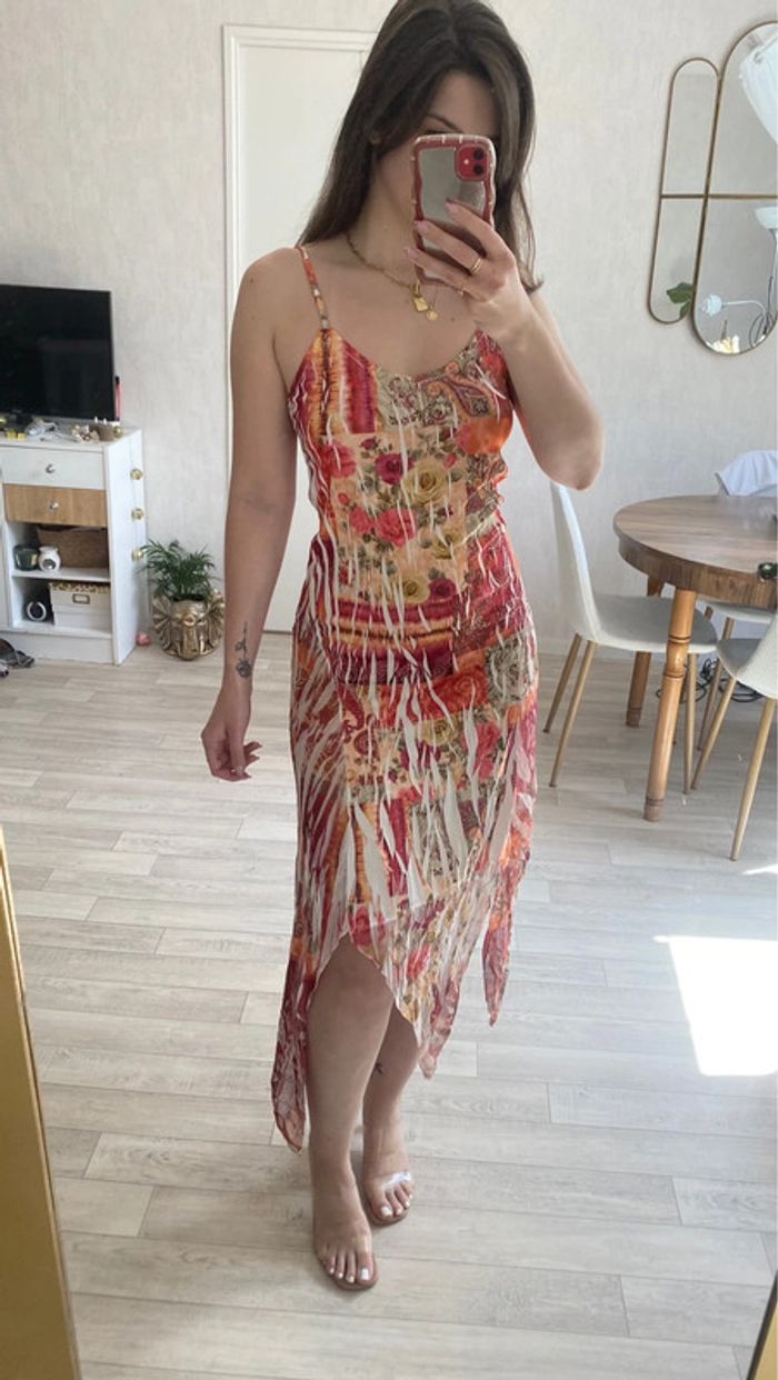 Robe à bretelles motifs fleuris vintage Y2k - photo numéro 2