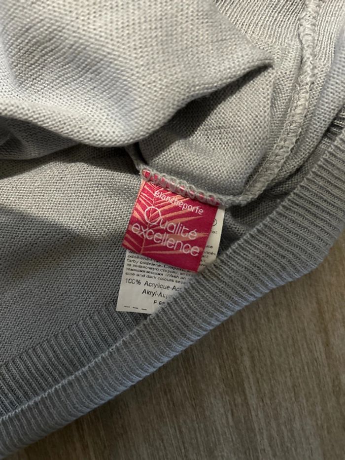 Pull gris L Blanche porte - photo numéro 5