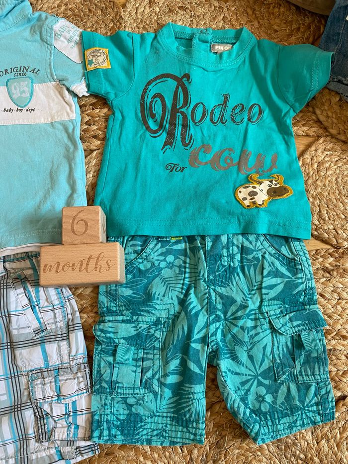 Lot été six mois 3 ensembles bleus - photo numéro 4