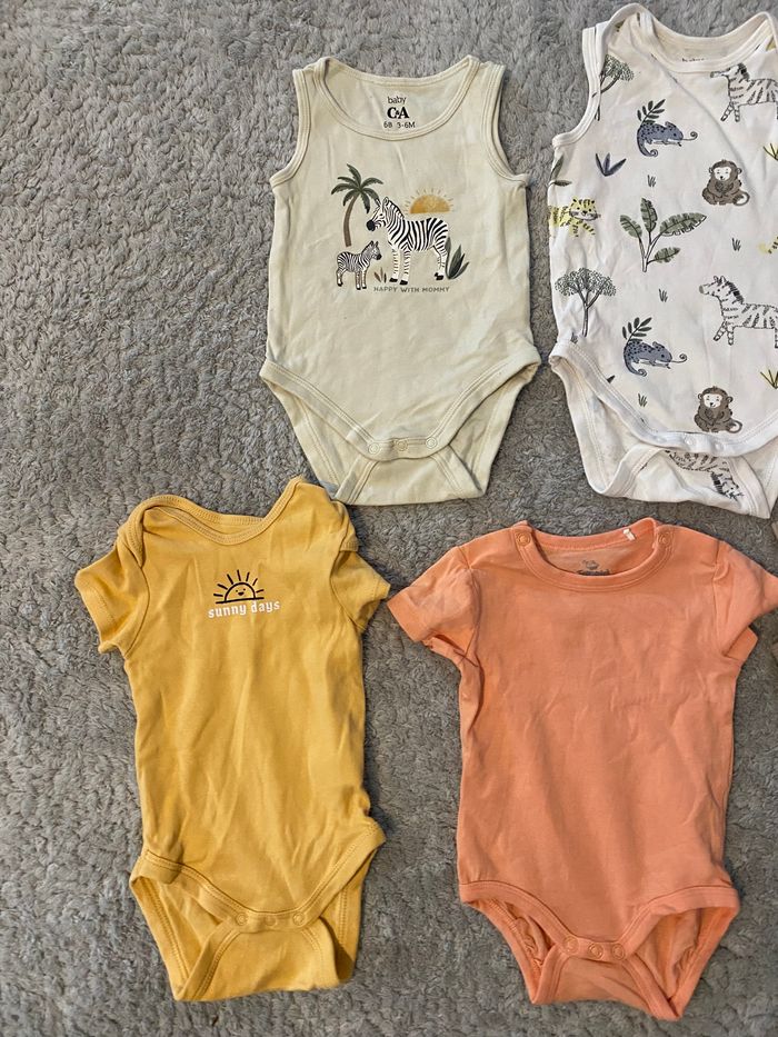 Lot de 7 Bodies Baby C&A, Topomini bonne qualité 3-6 mois - photo numéro 2