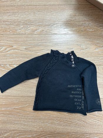 Pull bleu marine timberland coton - côtelé - taille 3 ans