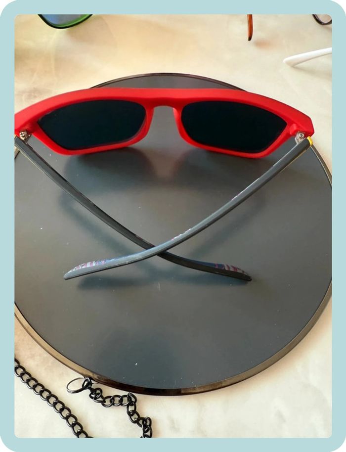 Lunette de soleil sport rouge - photo numéro 3