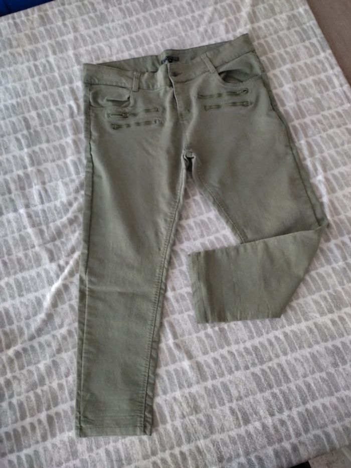 Pantalon jeans cargo kaki exposure taille 48 - photo numéro 1
