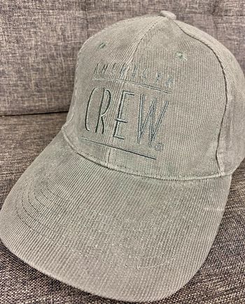RARE American Crew Casquette ajustable en velours côtelé Vert NЕUF