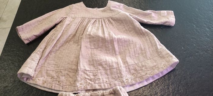 Ensemble robe + bloomer bébé fille Petit Bateau 6 mois 67cm - photo numéro 2