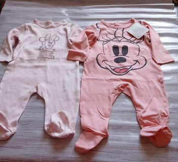 lot 2 pyjamas fille en coton Minnie disney 74 cm 12 mois