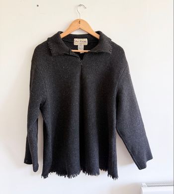 Pull Sweat hiver épais noir 100% laine - Yao Souka taille L 
